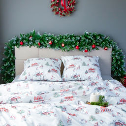 Постельное бельё Этель Funny snowman 2 сп 175х215 см, 200х220 см,70х70 см -2 шт,поплин 125 г/м2  фото 2