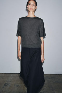 WOOL KNIT SHORT SLEEVE TOP - Zara фото 4