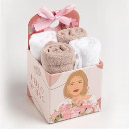 Салфетки махровые декоративные Этель Spring, 4 шт., 30?30 см, хлопок 100%, бежевые/белые  фото 9