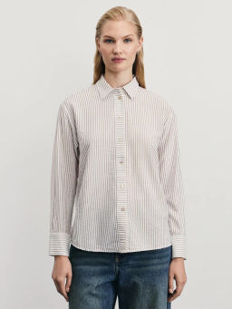 Рубашка в полоску из вискозы / Zarina фото 3