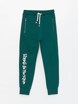 Beli Lastikli Bask?l? Erkek ?ocuk Jogger E?ofman Alt?