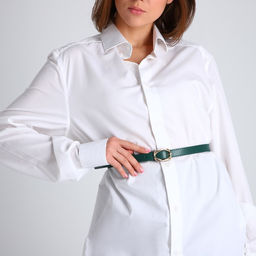 Ремень женский, ширина 2 см, винт, пряжка металл, цвет зелёный - Simaland фото 2