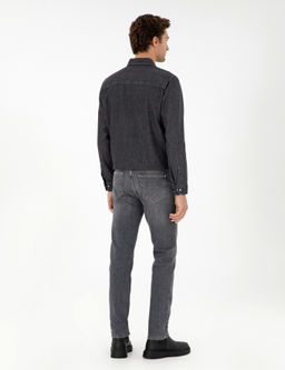 Джинсовые брюки узкого кроя антрацитового цвета - Cacharel фото 4