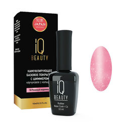 IQ Beauty Покрытие базовое каучуковое с кальцием, розовый леденец с шиммером, 10 мл  фото 2