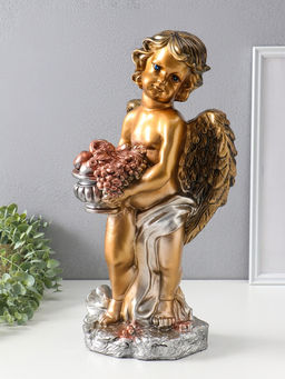 Фигура "Ангел с корзиной" бронза, 47х25х23 см