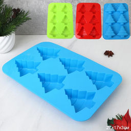 Форма для выпечки силикон. 6 ячеек, Новогодняя арт. HL-088/122/065/ (732924, 732925, 732927)