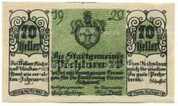 Банкнота 70 геллеров 1920 года Австрия  Пёхларн (нотгельд)