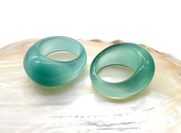 Перстень из камня кошачий глаз цв.мятный