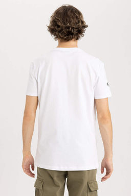 Облегающая футболка с коротким рукавом и круглым вырезом с принтом - Defacto фото 7