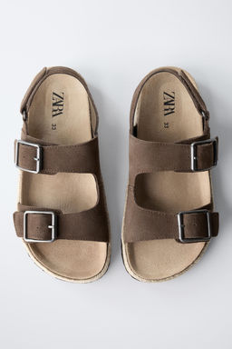 LEATHER SANDALS WITH JUTE BUCKLES - Zara фото 4