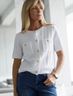 VILATTE / Жакет фактурной вязки с золотистыми пуговицами