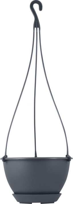 Цена за 2 шт. Горшок подвесной c фиксируемым поддоном InGreen Athena 1,5 Л, вулканический серый IG146010026
