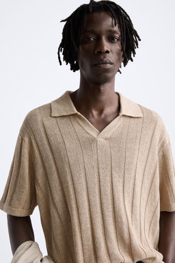 RIBBED KNIT POLO SHIRT - Zara фото 8