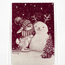 Полотенце махровое 6с102.411ж1 Зимняя забава (кр.дерево1) 67х150см