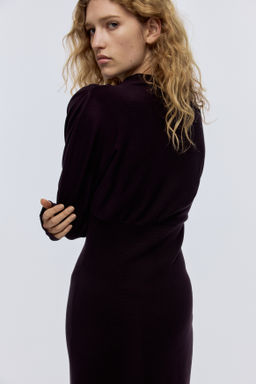 Vestido fruncido con cuello perkins - H&m фото 6