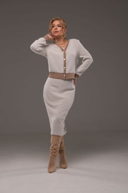 Костюм Galean Style 903.1 бежевый/елочка