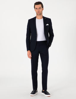 Lacivert Slim Fit Y_n Kar___ml_ Klasik Kuma_ Pantolon - Cacharel фото 3