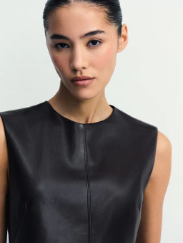 Платье миди из искусственной кожи / Zarina