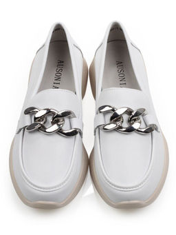 06-YG107-1 WHITE Туфли женские (натуральная кожа)