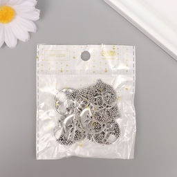 Цена за 10 шт. Металлический элемент, декоративная подвеска «Арт Узор. Дерево жизни», серебро, 2.6×2.3 см