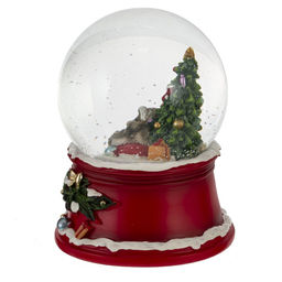 Фигурка декоративная "Рождество" в стекл шаре (муз, вьюга, АААх3, н/п), L11 W11 H14,5 см