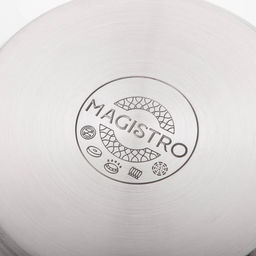 Кастрюля Magistro Tefida, 4.6 л, AISI - 201, крышка-дуршлаг, носик для слива, капсульное дно, с крышкой, индукция, нержавеющая сталь  фото 7