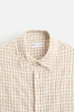 TEXTURED CHECK SHIRT - Zara фото 8