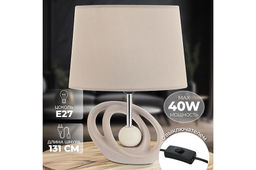 Настольная лампа 28*19*36 см Бесконечность + беж овал абажур