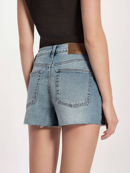 CONTE CON-755 Джинсовые шорты с эффектом потёртостей и необработанным краем light blue - Conte elegant фото 5