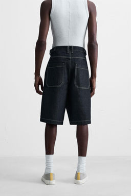 BELTED BAGGY FIT DENIM BERMUDA SHORTS - Zara фото 3