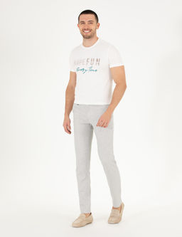 Gri Keten Kar___ml_ Jogger Kuma_ Pantolon - Pierre cardin фото 3