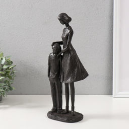 Фигурка полистоун «Мама и сын», чёрный, 31×13×8 см