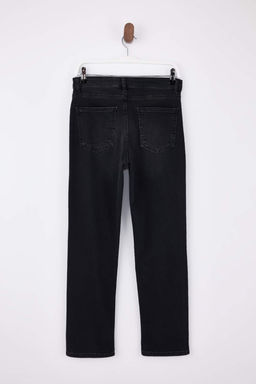 Siyah Yuksek Bel Straight Yumusak Ekstra Esneyen Orme Kot/Jeans TWOSS26JE00104 - Trendyolmilla фото 2