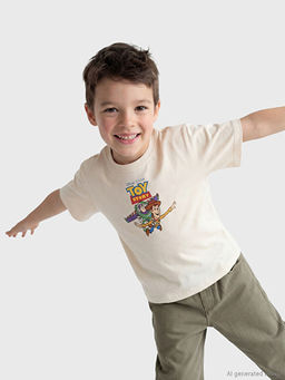 Bisiklet Yaka Toy Story Bask?l? Erkek ?ocuk Ti??rt