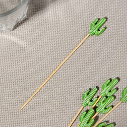 Шпажки Гладкий кактус,12 см, набор 25 шт