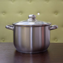 Кастрюля ПРИМА САТИН 4,0л стекл.крышка с ТРС-3 объем.ручки арт.1с857, 3с142 Аша