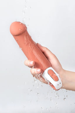 Нереалистичный вибратор Satisfyer Vibes Master, силикон, бежевый, 23,5 см.  фото 7