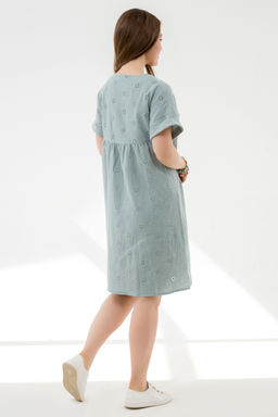 Летнее платье с вышивкой мята - Odis фото 4