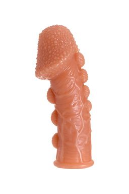 Насадка KOKOS с дополнительной стимуляцией , реалистичная,TPE, телесный, 14.7 см