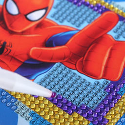 Алмазная мозаика с частичным заполнением для детей «Человек-паук», 16 х 10,5 см