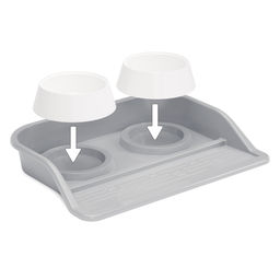 Набор ALTA c двумя мисками 0,3л для животных (на подставке)(серый) М8629 - Альтернатива фото 4