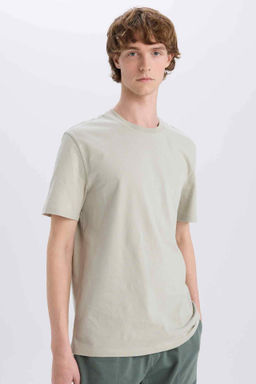 New Regular Fit Bisiklet Yaka Basic Duz K?sa Kollu Tisort - Defacto фото 41