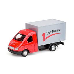 Машина металл Газ-3302 "Газель" 12,7 см, (двери, багаж, красный)инерц., в коробке