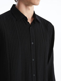 Slim Fit Uzun Kollu Erkek Dokulu G?mlek