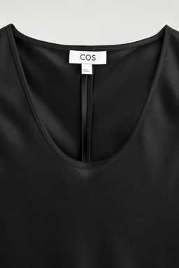 VESTIDO MIDI SATINADO CON CUELLO REDONDO - H&m фото 4
