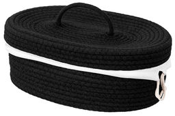 Хлебница плетеная с льняным мешком 35*25*13 см, черная - Elan gallery фото 3