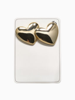 Серьги пластик Сердце, цвет золото - Qf фото 3