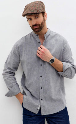 Рубашка д/р лен F511-0480 green-grey - Fine joyce фото 11