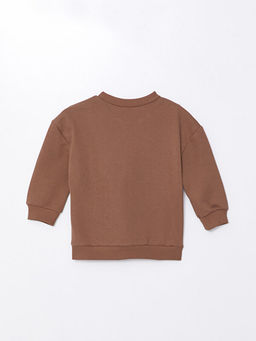 Bisiklet Yaka Uzun Kollu Bask?l? Erkek Bebek Sweatshirt