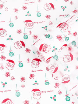 Цена за 10 шт. Бумага новогодняя упаковочная тишью Дед Мороз!, белая, 50?66 см